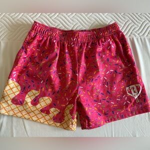 Baseball Lifestyle 101 Ice Cream Youth Shorts - Strawberry - YXL